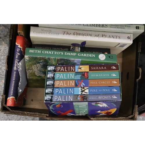 935 - A QUANTITY OF BOOKS TO INCLUDE 'THE BEST OF MICHAEL PALIN', BOX SET, HORTICULTURE, NOVELS, ETC