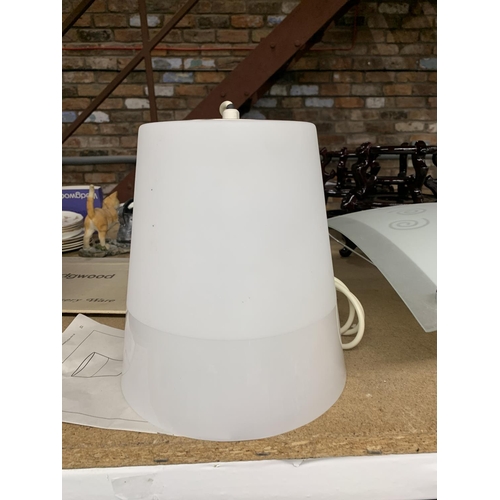 972 - TWO MODERN LIGHT SHADES, ONE FROM IKEA WITH INSTRUCTIONS