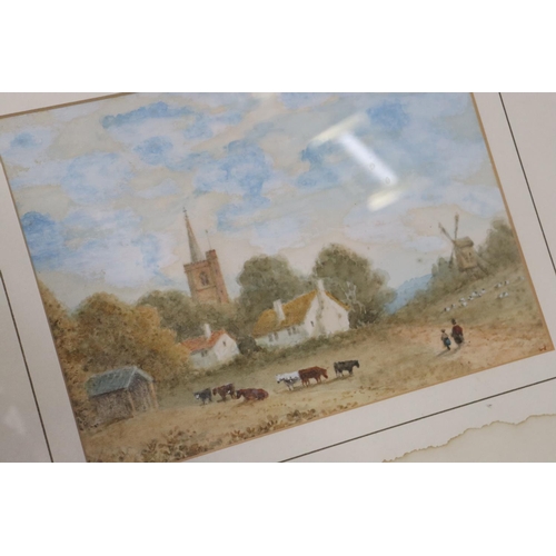 1068 - FOUR GOLD FRAMED MOUNTED PRINTS OF COUNTRYSIDE SCENES