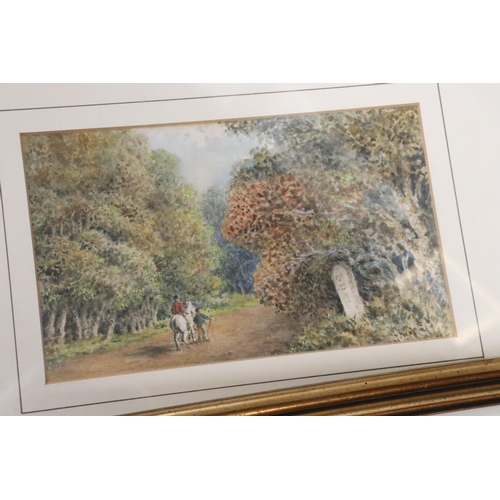 1068 - FOUR GOLD FRAMED MOUNTED PRINTS OF COUNTRYSIDE SCENES