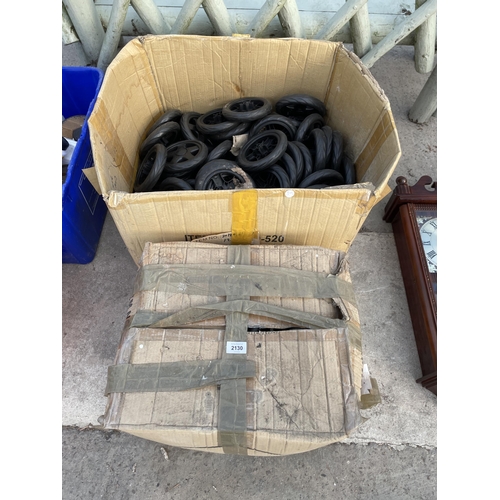 2130 - A LARGE QUANTITY OF AS NEW TROLLEY WHEELS