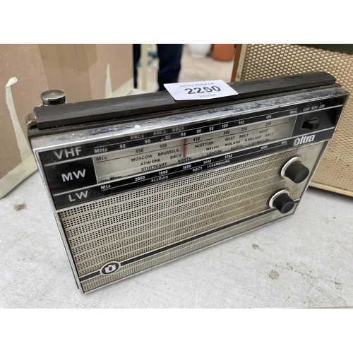 2250 - TWO VINTAGE RADIOS TO INCLUDE A PHILIPS ETC