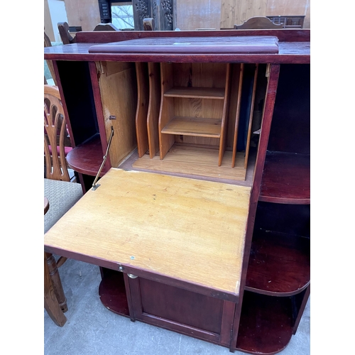 2650 - A MODERN BUREAU WITH OPEN SIDE SHELVING, 36