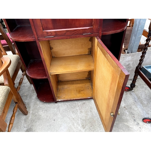 2650 - A MODERN BUREAU WITH OPEN SIDE SHELVING, 36