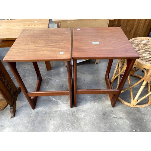 2732 - A PAIR OF G-PLAN STYLE RETRO TEAK TABLES, 14 AND 13