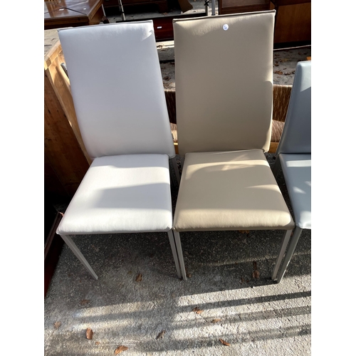 2837 - THREE BONTEMPI CASA DINING CHAIRS AND TRANSPARENT GHOST CHAIR