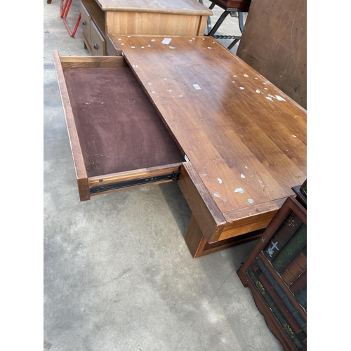 2870 - A RETRO HARDWOOD COFFEE TABLE WITH SINGLE DRAWER, 49 X 25