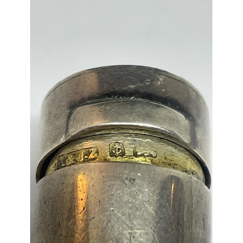 8 - A HALLMARKED BIRMINGHAM SILVER CHEROOT HOLDER GROSS WEIGHT 25.1 GRAMS