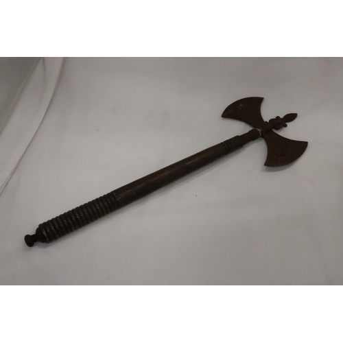 264 - A VINTAGE DOUBLE HEADED GRYPHON AXE