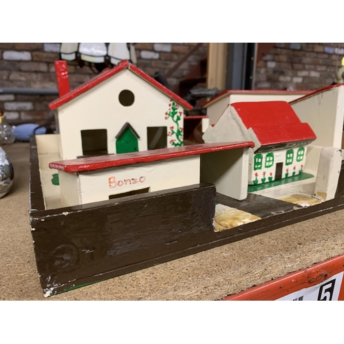 268 - A 1950'S WOODEN FARMHOUSE, YARD, STABLES AND PADDOCK, 30 INCH X 16 INCH