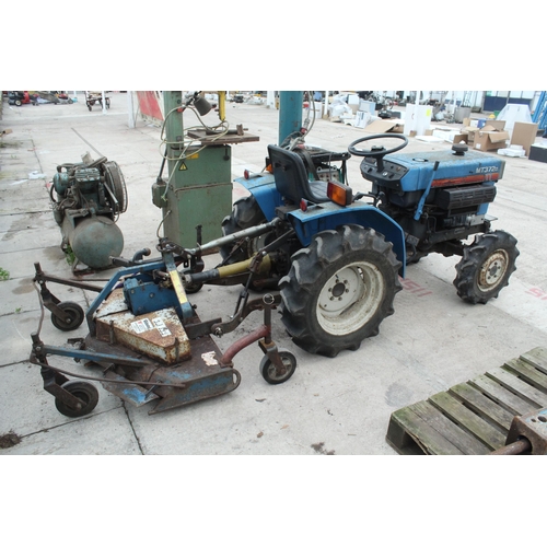 106 - MITSUBISHI COMPACT TRACTOR MT372D & MOWER IN WORKING ORDER  NO VAT