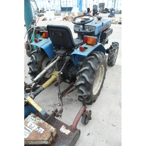 106 - MITSUBISHI COMPACT TRACTOR MT372D & MOWER IN WORKING ORDER  NO VAT