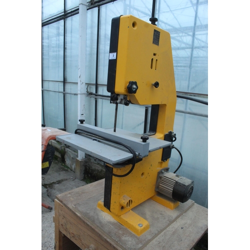 3 - DEWALT BAND SAW DW738 ON WOODEN STAND + 
VAT  FROM THE BUILDERS MERCHANTS RETIREMENT SALE