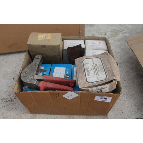 566 - 1 BOX OF ASSORTED FIXINGS  NO VAT