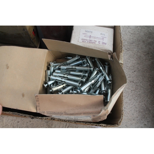 566 - 1 BOX OF ASSORTED FIXINGS  NO VAT