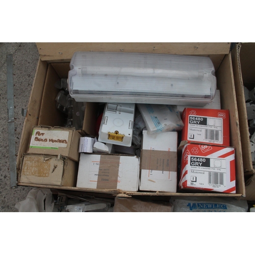 573 - 3 BOXES OF ASSORTED ELECTRICAL ITEMS  NO VAT