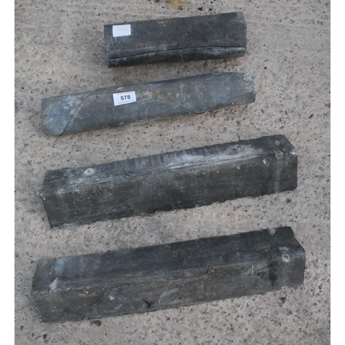 578 - QUANTITY OF ROOFING LEAD AND LARGE CAST LEAD  NO VAT