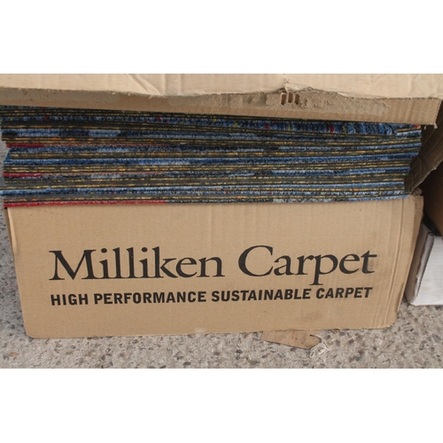 591 - 7 BOXES OF MIXED CARPET TILES  NO VAT