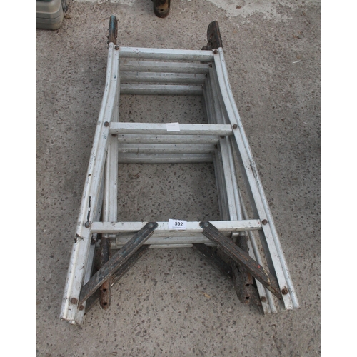 592 - FOLDING ALUMINIUM LADDER  NO VAT