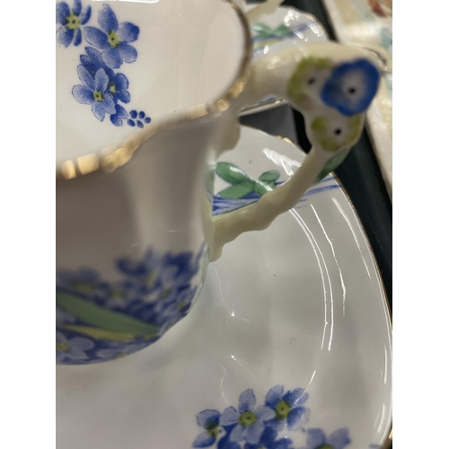 139 - A VINTAGE CROWN STAFFORDSHIRE CHINA COFFEE SET TO INCLDE A COFFEE POT, CREAM JUG, SUGAR BOWL, CUPS A... 