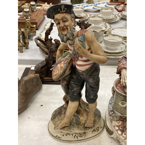 166 - TWO LARGE CAPODIMONTE FIGURES