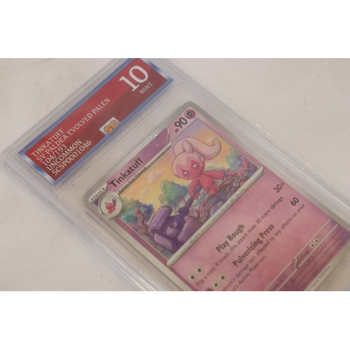 197 - A GRADED 10/10, MINT, TINKATUFF, POKEMON CARD