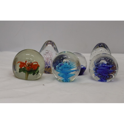 199 - SIX GLASS PAPERWEIGHTS