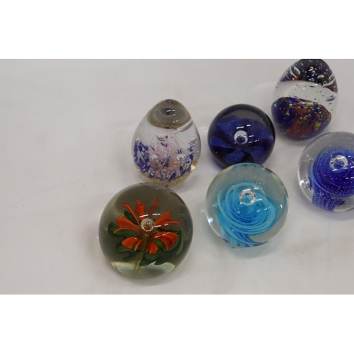 199 - SIX GLASS PAPERWEIGHTS