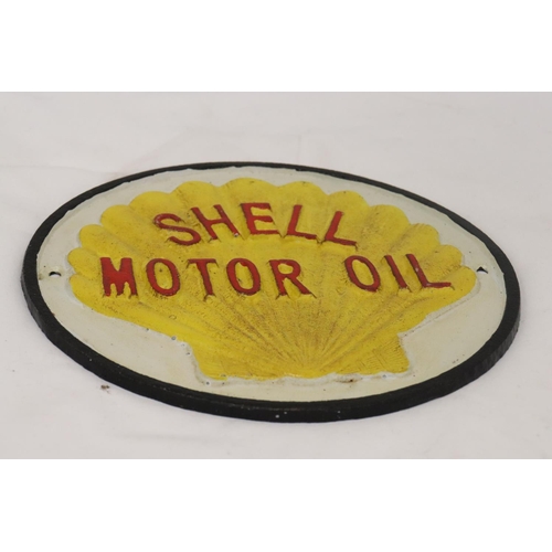 205 - A HEAVY CAST SHELL MOTOR OIL SIGN