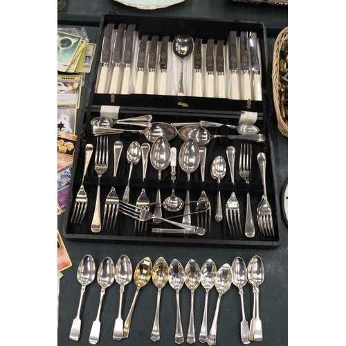 207 - A LARGE QUANTITY OF VINERS LTD SUPER STAINLESS SHEFFIELD CUTLERY IN CASE