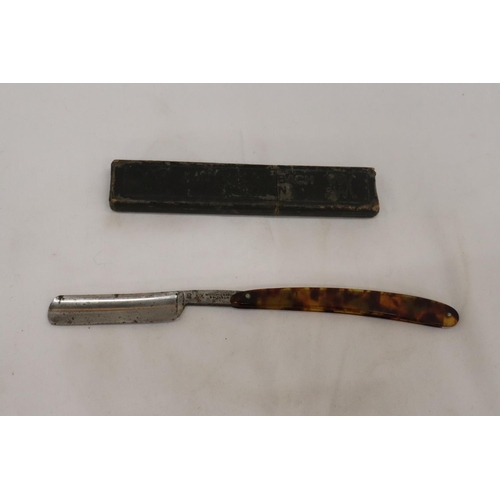 220 - A BOXED GERMAN WILHELM MIEBACH CUT THROAT RAZOR