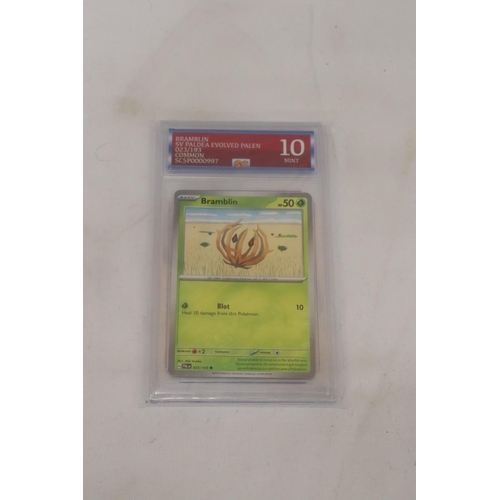 223 - A GRADED POKEMON CARD 10/20 BRAMBLIN