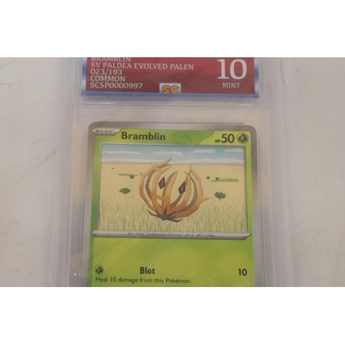 223 - A GRADED POKEMON CARD 10/20 BRAMBLIN