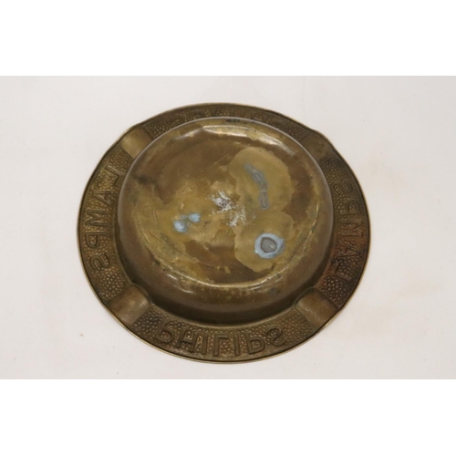 229 - A LARGE 1930'S BRASS ADVERTISING ASHTRAY PHILIPS LAMPS