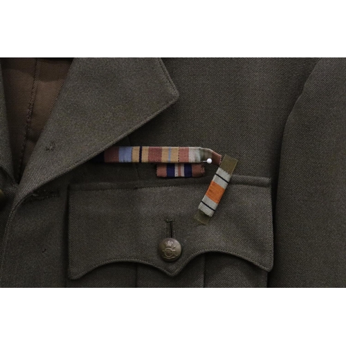 237 - A ROYAL ARTILLERY MAJOR'S JACKET WITH SECOND WORLD WAR MEDAL RIBBONS