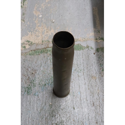 240 - A LARGE WORLD WAR II 3.7 INCH SHELL CASE DATED 1942, HEIGHT 67.5 CM