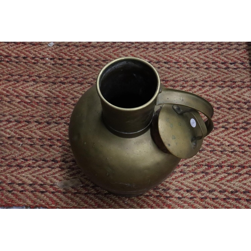 243 - A LARGE BRASS FRENCH MILK JUG