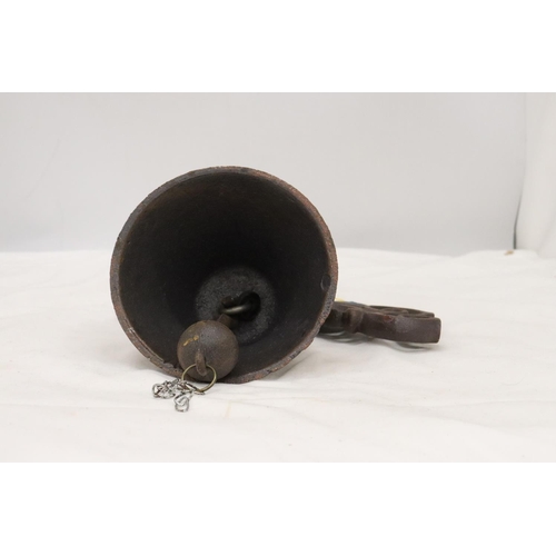 253 - A LARGE CAST 'GALLEON' WALL BELL, 13 INCH X 10 INCH