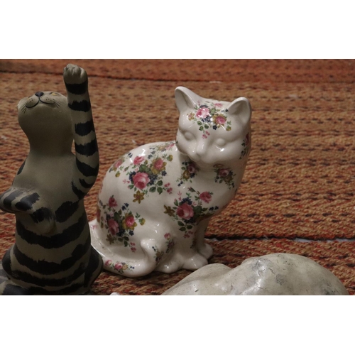 262 - THREE LARGE MODELS OF CATS