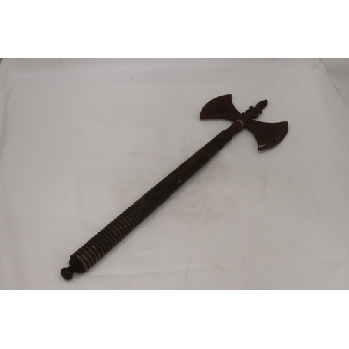 264 - A VINTAGE DOUBLE HEADED GRYPHON AXE