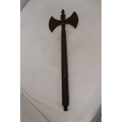 264 - A VINTAGE DOUBLE HEADED GRYPHON AXE