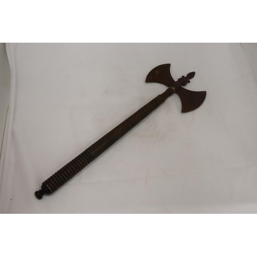 264 - A VINTAGE DOUBLE HEADED GRYPHON AXE