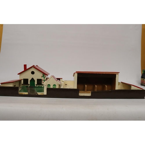 268 - A 1950'S WOODEN FARMHOUSE, YARD, STABLES AND PADDOCK, 30 INCH X 16 INCH