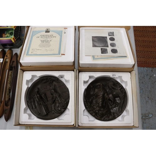 271 - TWO BOXED TREASURES OF THE BIBLE WALL PLAQUES