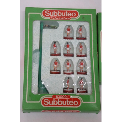 280 - TWO BOXED VINTAGE SUBBUTEO TEAMS 654 SPURS AND 642 ARSENAL