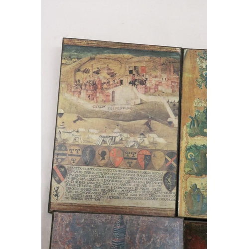 281 - FIVE RELIGIOUS ICONS ON WOOD