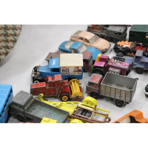 286 - A QUANTITY OF VINTAGE MATCHBOX AND LESNEY DIECAST VEHICLES