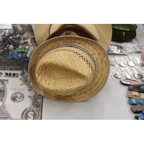 287 - EIGHT MEN'S TRILBY HATS, FEDORA'S ETC.,