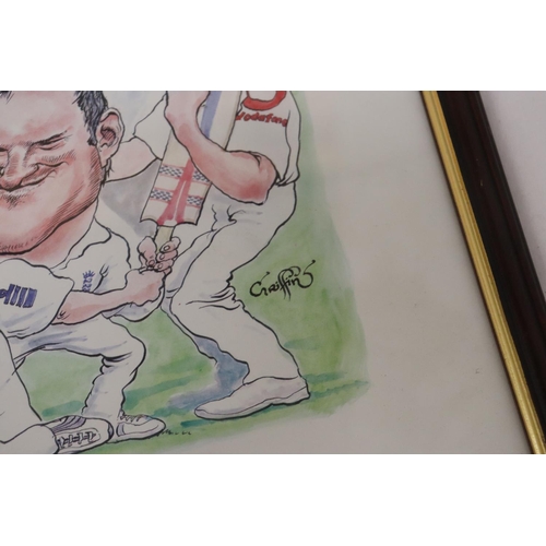 300 - AN ENGLAND CRICKET HEROES CHARICATURE BY GRIFFIN