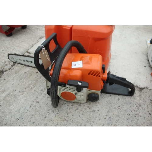 156L - STIHL MS170 CHAINSAW WITH PETROL CAN IN GOOD WORKING ORDER  NO VAT